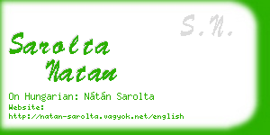 sarolta natan business card