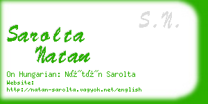 sarolta natan business card